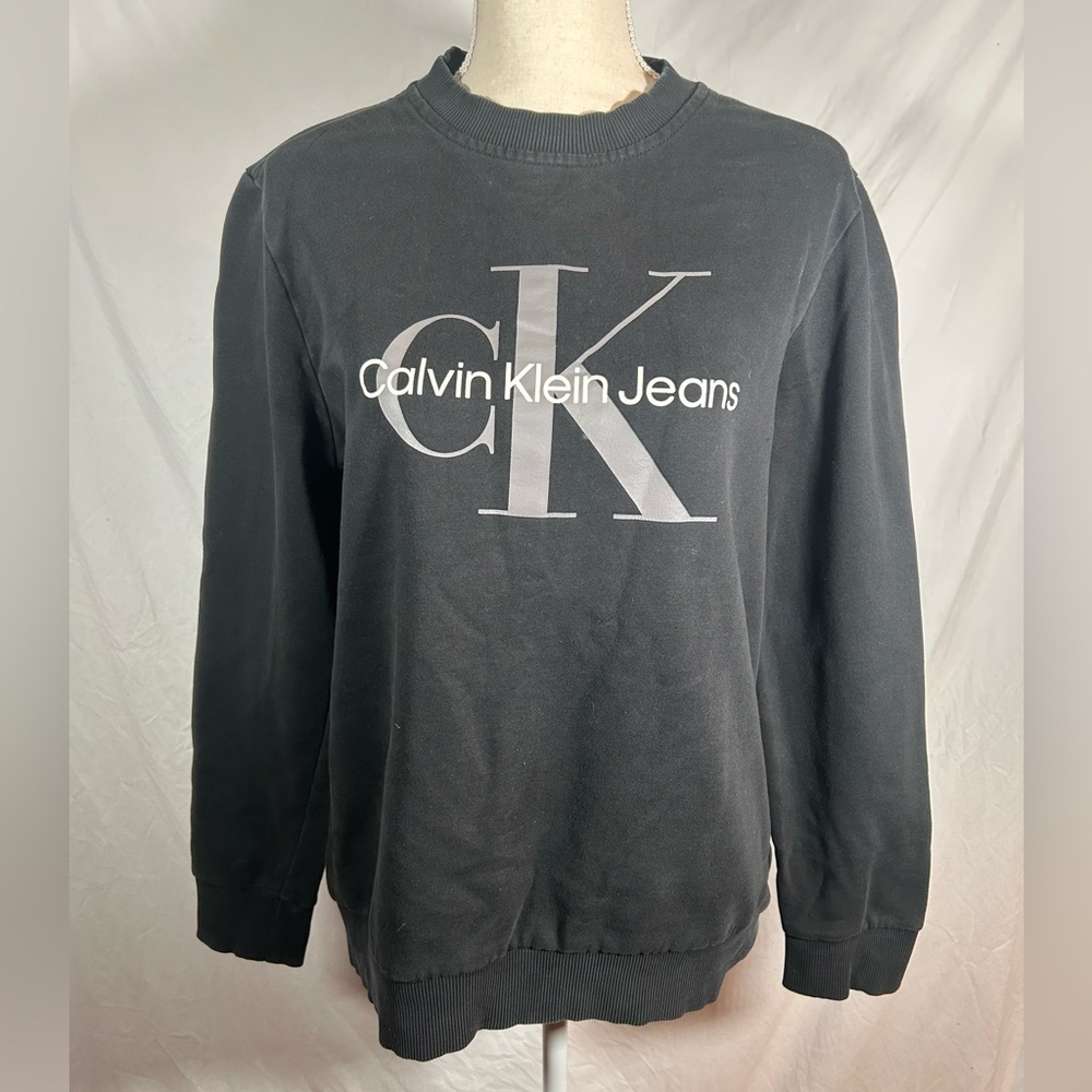 Calvin Klein Jeans Sweatshirt Men's Long Sleeve Graphic Logo‎ Crew Neck Medium